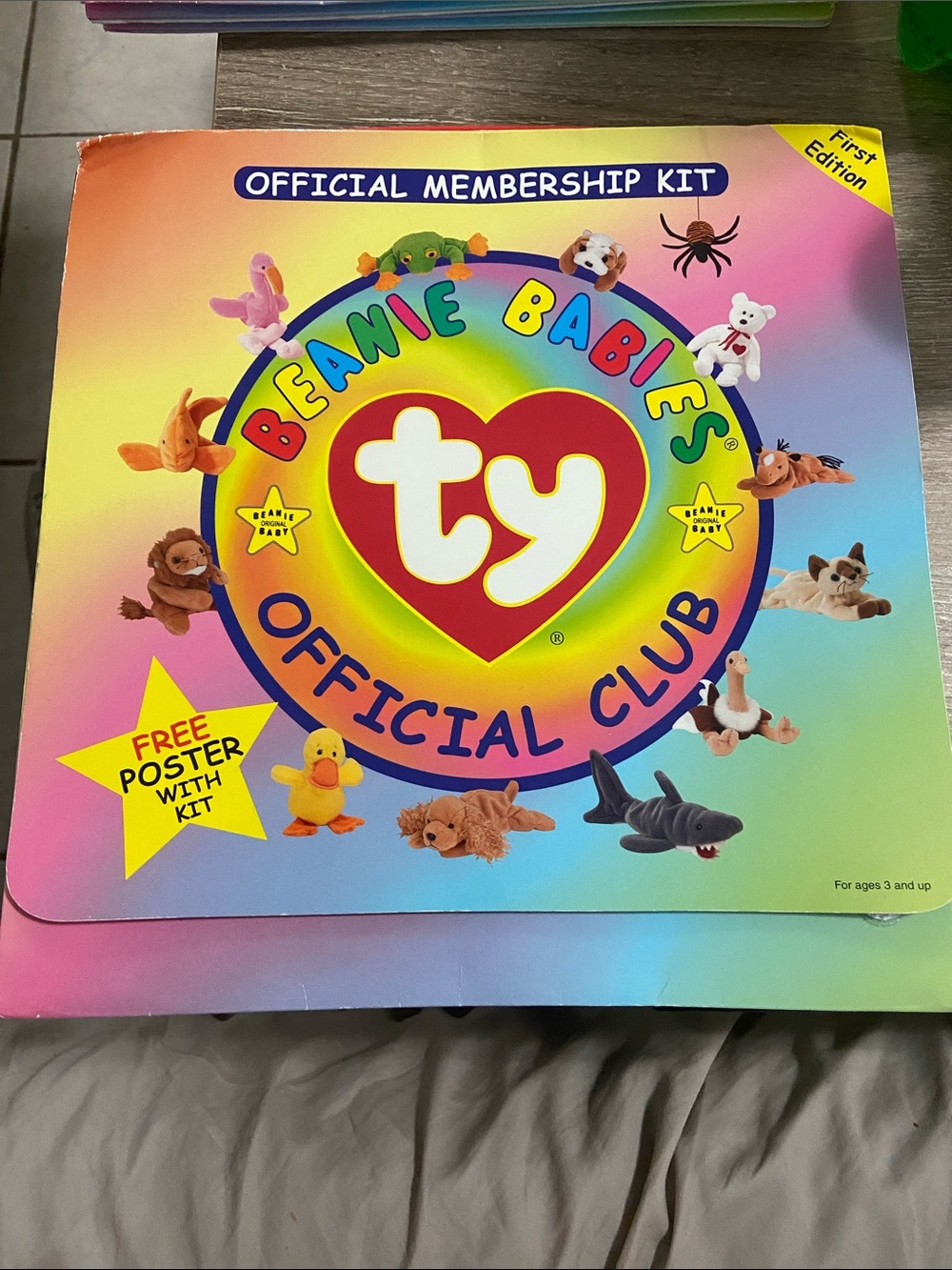 Beanie Baby Fan Club Membership Card Door Sign Certificate Stickers VTG 1998